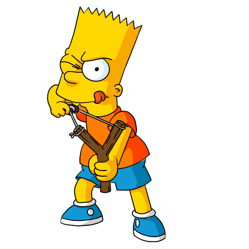 Bart Simpson mit Schleuder